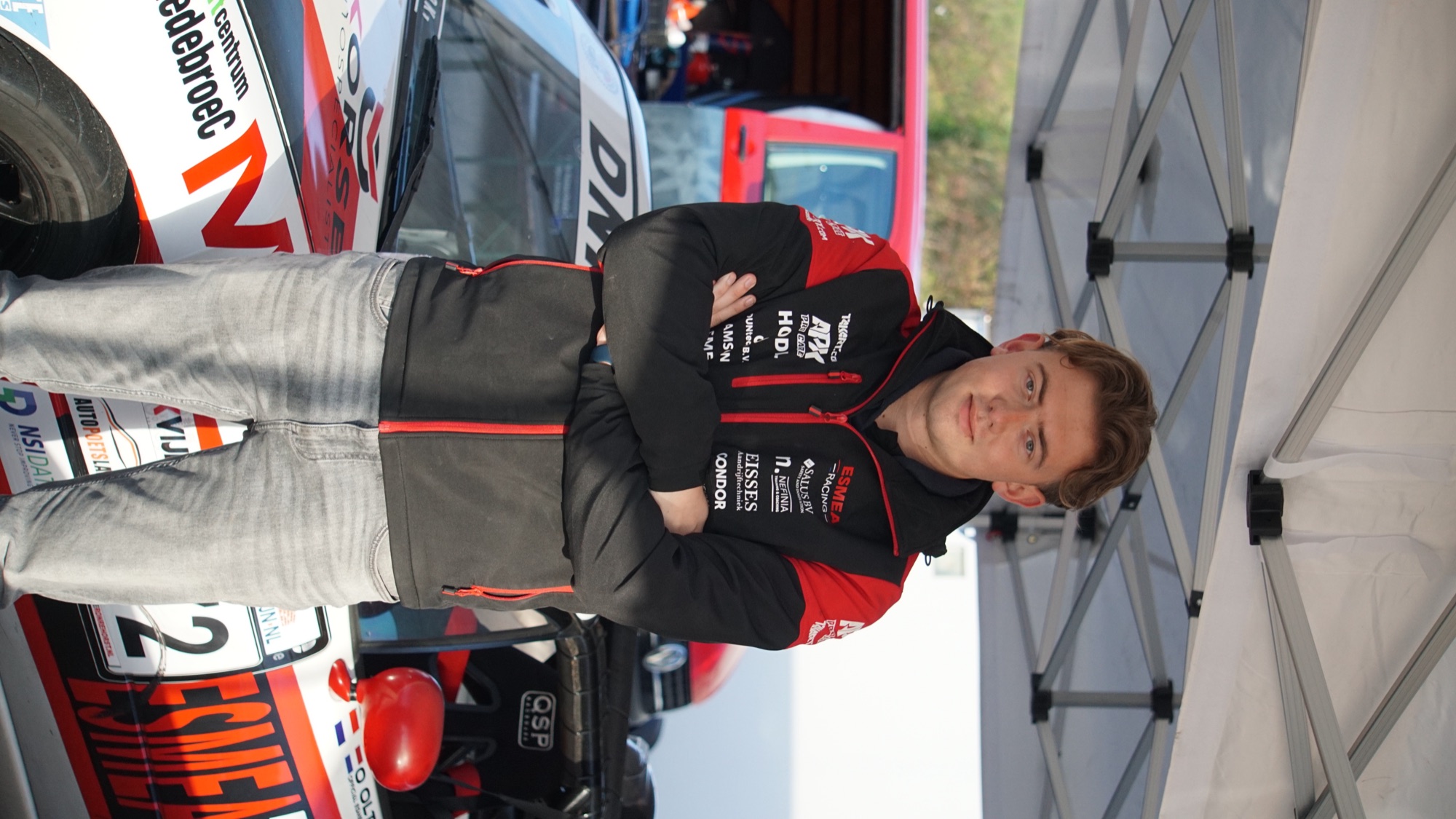 Olivier Olthof in race overall, paddock Zandvoort